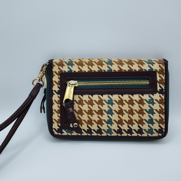 EUC Spartina Brown 449 Blue and Tan Women's Clutch/Wristlet - Picture 4 of 7